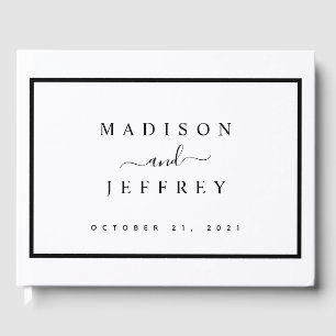 Black and White Minimalist Wedding Guest Book