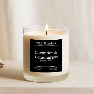 Black and White  Minimalistic Candle Making Label