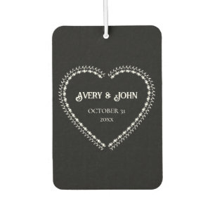 Black and White Minimalistic Gothic Wedding Air Freshener