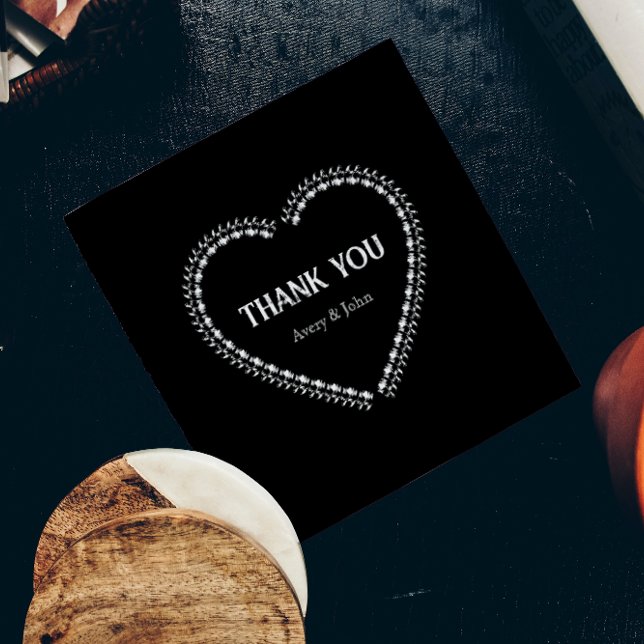 Black and White Minimalistic Gothic Wedding Thank You Card (Creator Uploaded)