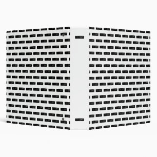 Black and White "Minus" Math Symbol Lino Cut Binder