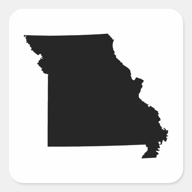 Black and White Missouri Square Sticker (Front)