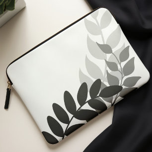 Black and White Mod Vines Laptop Sleeve