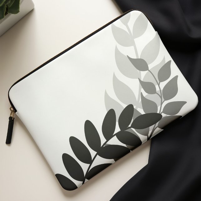 Black and White Mod Vines Laptop Sleeve (Creator Uploaded)