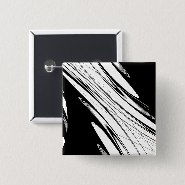 Black and White Modern 2 Inch Square Button (Front & Back)