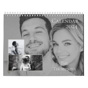 Black And White Modern 2 Photo 2024 Calendar