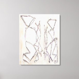 Black and White Modern Abstract Art for Couples Canvas Print