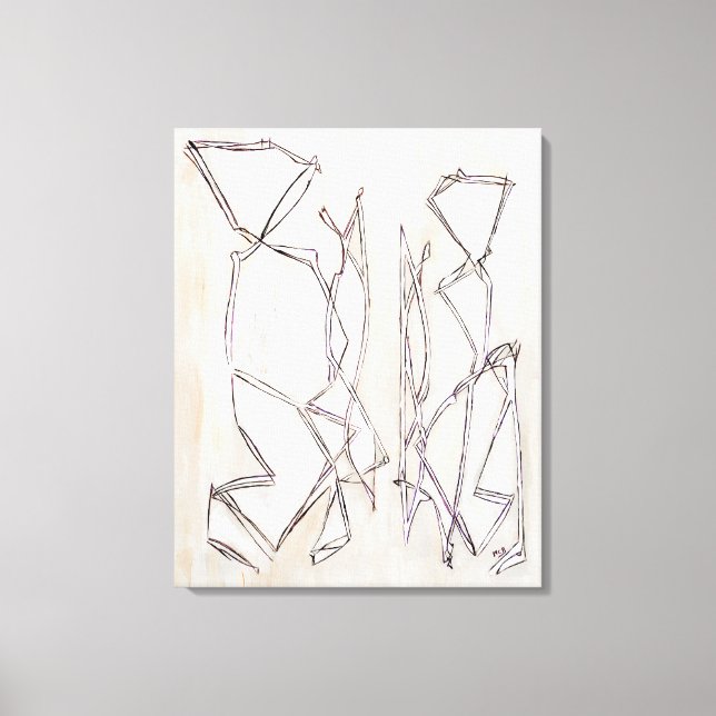 Black and White Modern Abstract Art for Couples Canvas Print (Front)