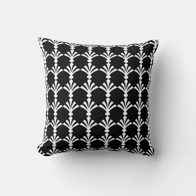 Black And White Modern Art Deco  Throw Pillow (Front)