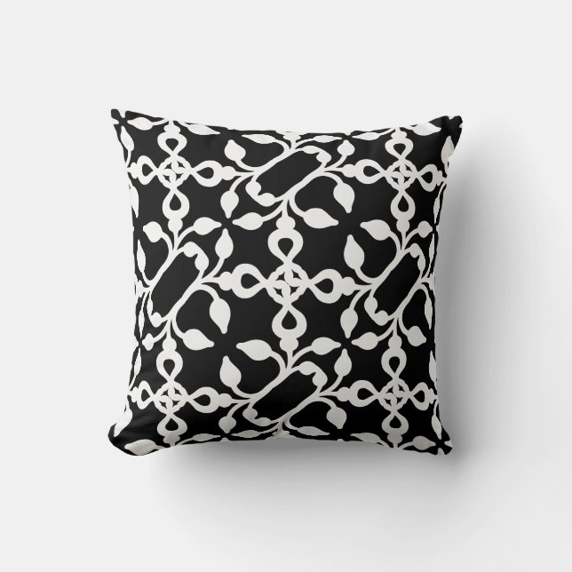 Black And White Modern Art Deco  Throw Pillow (Front)