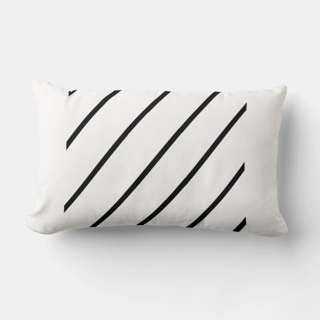 Black and White Modern Art Rectangular Pillow (Front)