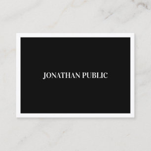 Black And White Modern B&W Elegant Minimalist Business Card