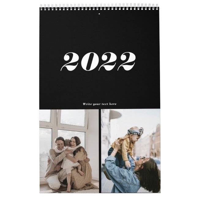 black and white modern bold typography simple calendar (Cover)