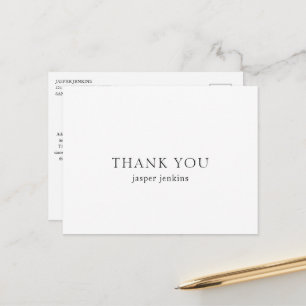 Black and White Modern Business Thank You Postcard