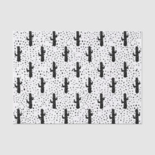 Black and White Modern Cactus and Triangle Geo Tissue Paper