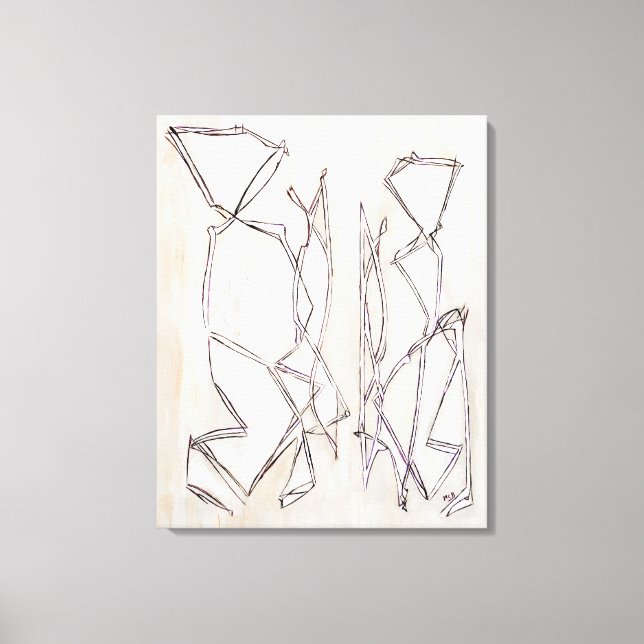 Black and White Modern Contempary Abstract Couple  Canvas Print (Front)