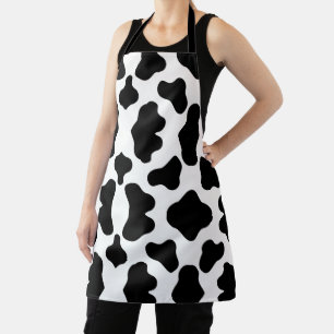 Black and white modern cowhide design  apron