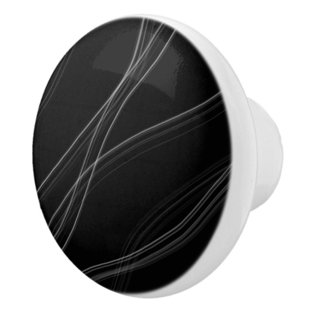 Black and White Modern Design Round Cabinet Knobs  (Right)
