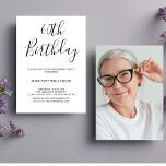 Black and White Modern Elegance  60th Birthday  Invitation<br><div class="desc">Black and White Modern Elegance 60th Birthday Invitation</div>