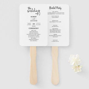 Black and White Modern Elegance Wedding  Hand Fan