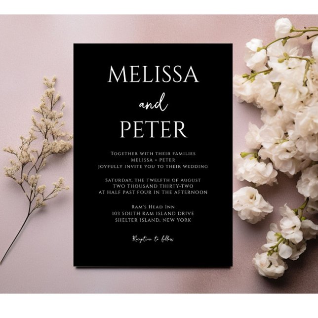 Black and White Modern Elegance Wedding Invitation (Creator Uploaded)