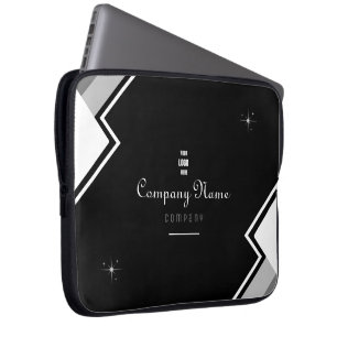 Black And White Modern Elegant Personalized  Lapto Laptop Sleeve
