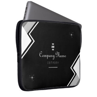 Black And White Modern Elegant Personalized  Lapto Laptop Sleeve