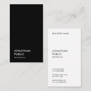 Black And White Modern Elegant Simple Template Business Card