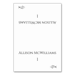 Black and White-Modern-Fish Icon- Table Number