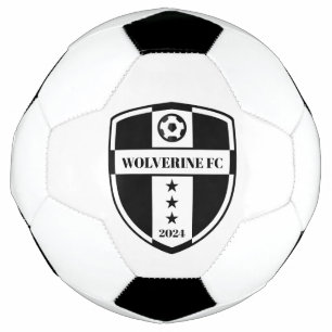 Black and White Modern Football Club Logo Soccer Ball