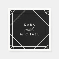 Black and White Modern Geometric Wedding