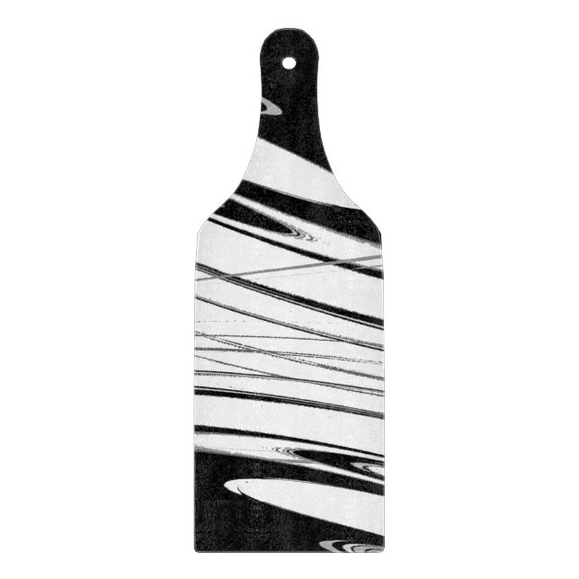 Black and White Modern Glass Cutting Board (Front)