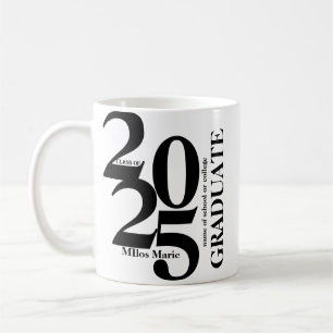 Black and White Modern graduation memory Coffee Mug
