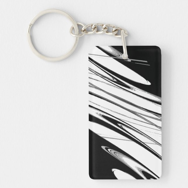 Black and White Modern Keychain (Front)
