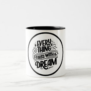Black and White Modern Lettering Inspirational Mug
