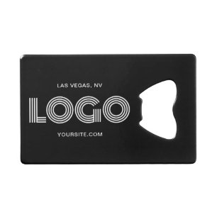 Black and White Modern Logo Credit Card Bottle Opener