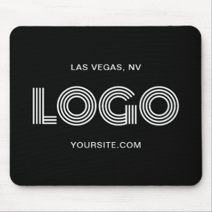 Black and White Modern Logo Mouse Pad