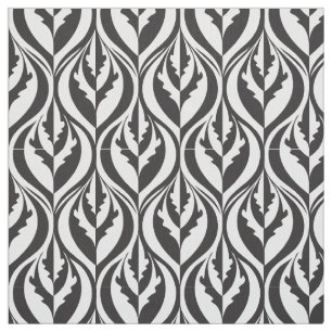 Black and white Modern luxe leaf fabric