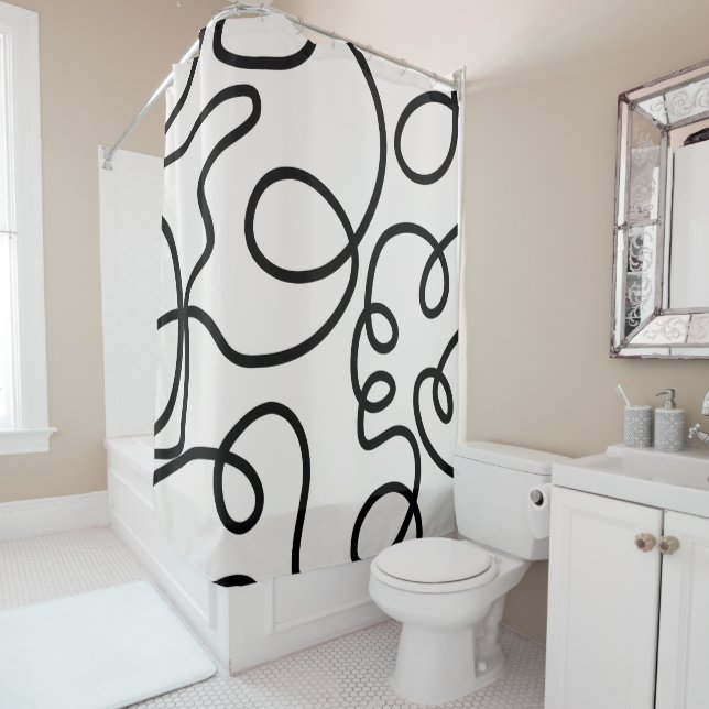 Black And White Modern Minimal Line Brush Strokes (In Situ)
