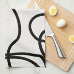 Black And White Modern Minimal Line Brush Strokes Kitchen Towel<br><div class="desc">Mid Century Modern Abstract Brush Strokes – Minimal Line – Cream white background with black minimal lines.</div>