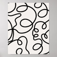 Black And White Modern Minimal Line Brush Strokes