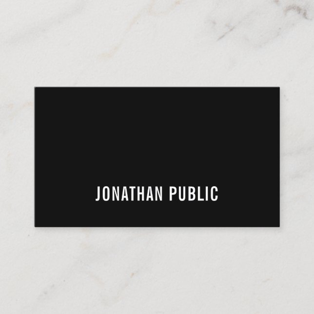 Black And White Modern Minimalist Design Trendy Business Card (Front)