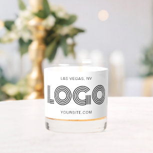 Black and White Modern Minimalist Logo Promo Whiskey Glass