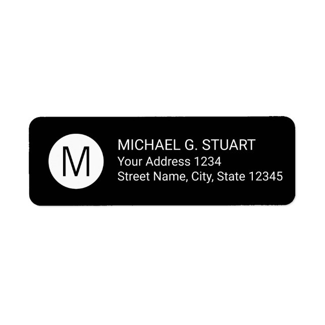 Black and White Modern Minimalist Monogram (Front)