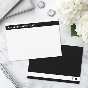 Black And White Modern Minimalist Monogram Card