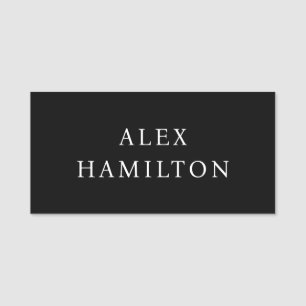 Black and White Modern Minimalist Names BN Name Tag