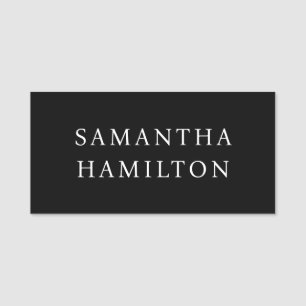 Black and White Modern Minimalist Names BN Name Tag