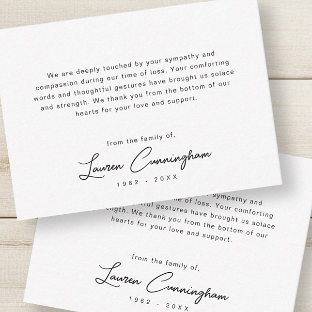 Black and White Modern Minimalist Simple Funeral Card (Creator Uploaded)