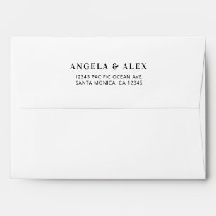 Black and White Modern Minimalist Wedding Envelope