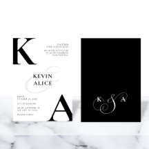 Black and white modern minimalist wedding